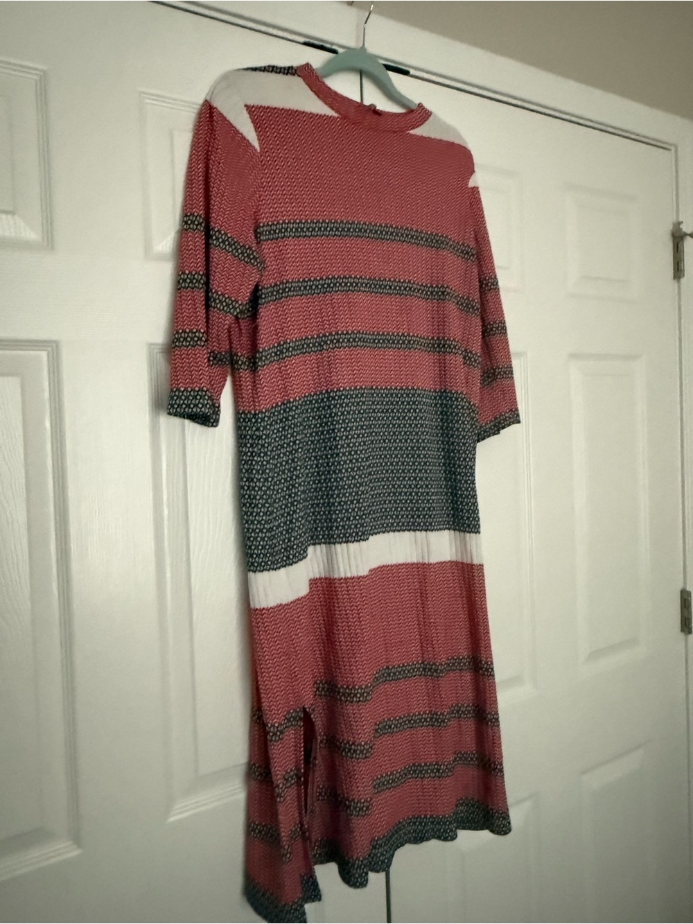 Red, Black and White Midi Dress